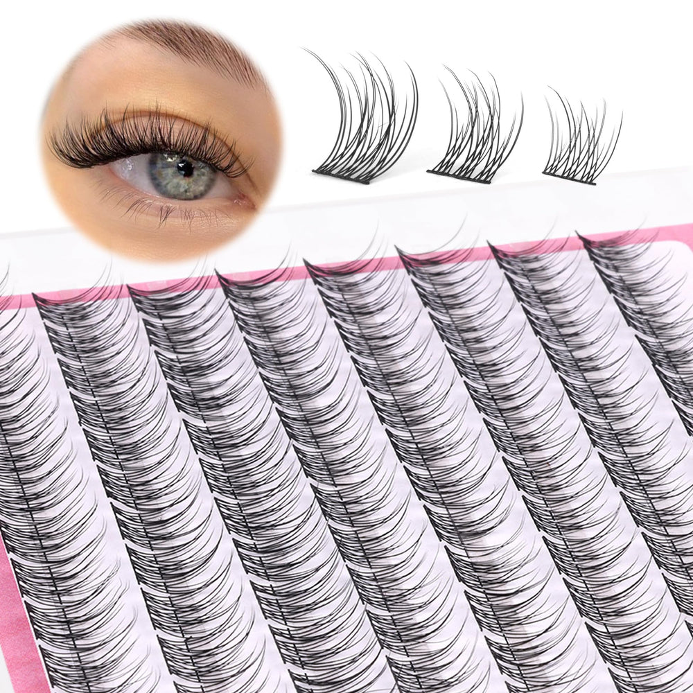 Mavphnee natural cluster lashes wispy CC-curly 9-11mm for a seamless, natural gaze.
