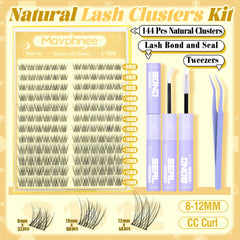 Mavphnee natural lash clusters 12mm for gentle fullness without drama.