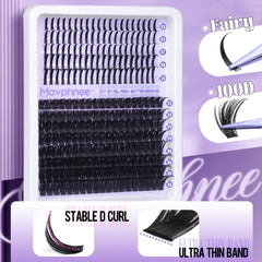 Mavphnee Volume Lash Clusters 12-20mm deliver lush fullness with 100D look.