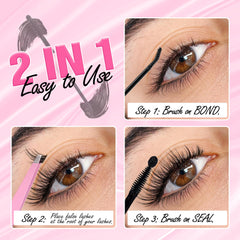 Mavphnee waterproof lash glue withstands sweat for all day wear.