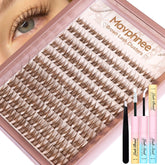 Mavphnee wispy brown cluster lashes pack for natural, believable length