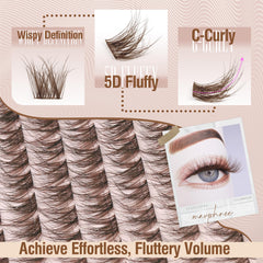 Mavphnee Wispy natural lashes for soft, feathered appearance.