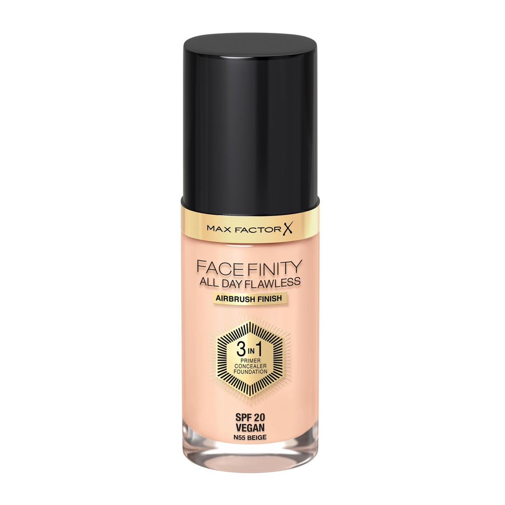 Max Factor Facefinity bottle pump for effortless all-day coverage.