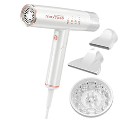 Maxfoxe hair dryer foldable design for easy travel and storage.