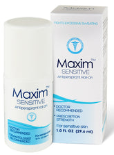 MAXIM Sensitive roll-on bottle delivers clinical-strength protection for sensitive skin.