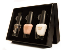 MAYA French manicure brush application shows clean lines.