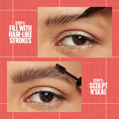 Maybelline Build-A-Brow blonde shade swatches for light brows.