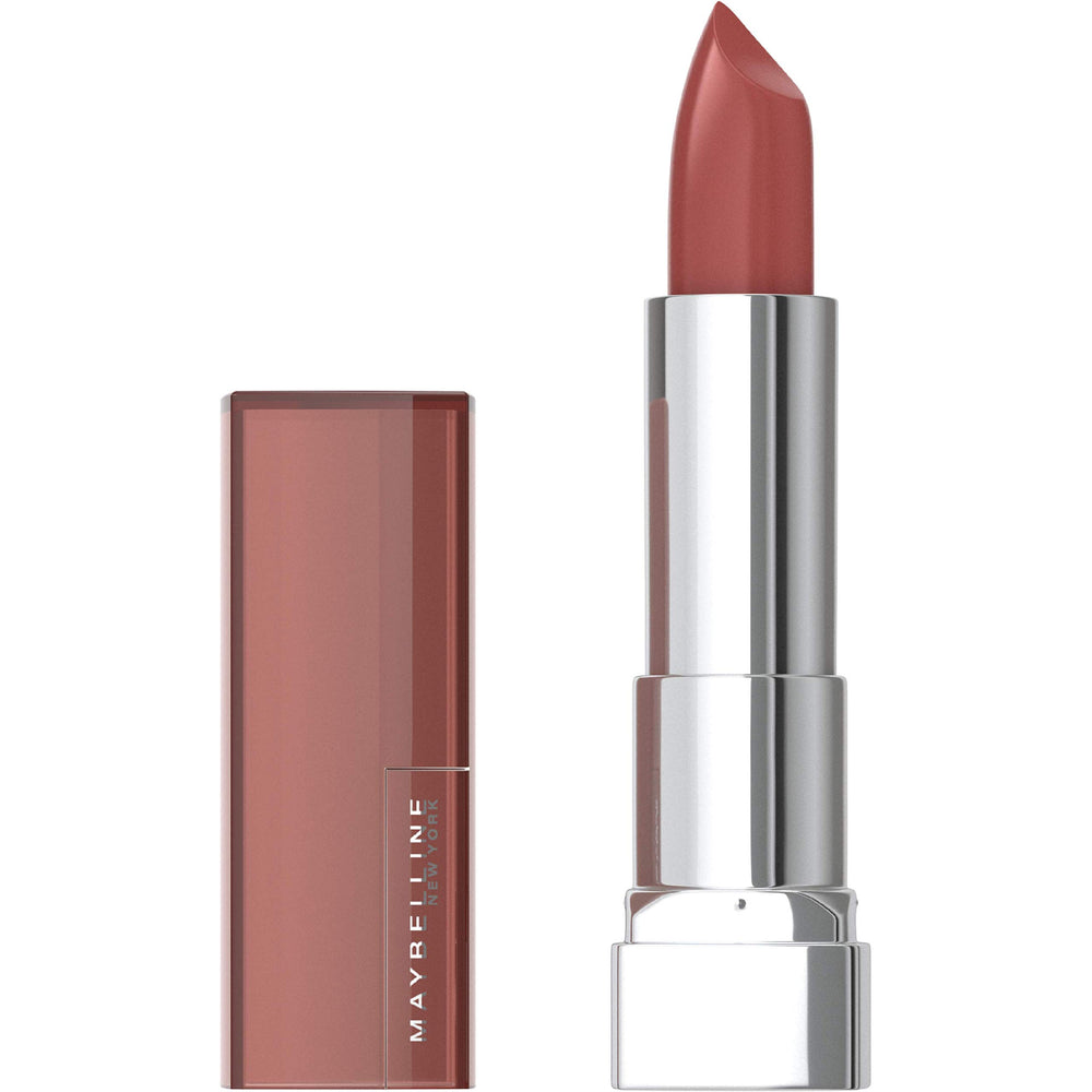 Maybelline Rum Riche lipstick swatch showing rich nude color with creamy hydration