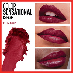 Maybelline Color Sensational lipstick with shea butter for smooth, hydrated lips.
