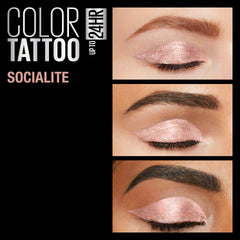 Maybelline Color Tattoo Socialite waterproof formula resists fade all day.