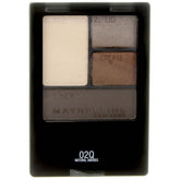 Maybelline New York Expert Wear Eyeshadow Quads Natural Smokes close-up swatches for versatile neutral looks.