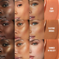 Maybelline Sunkisser blendable liquid blush enables easy layering.