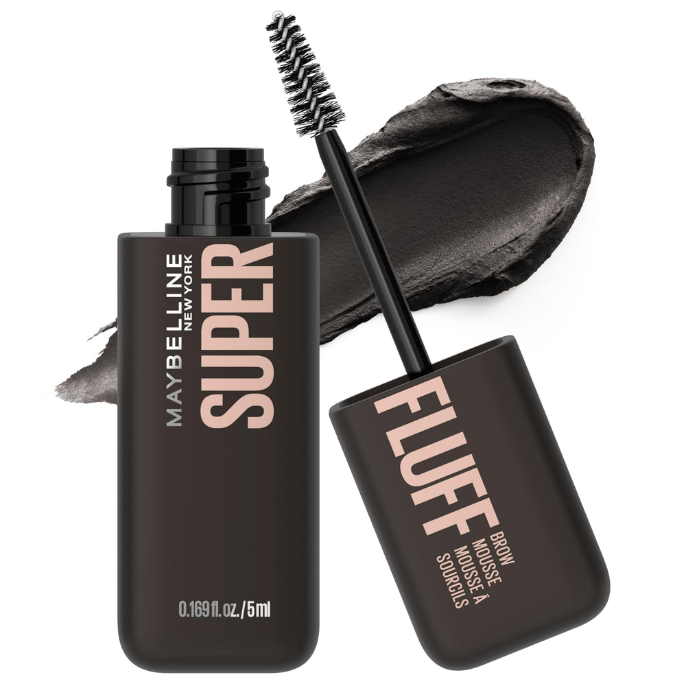Maybelline Superfluff Brow Mousse with fluff brush for soft, natural-looking brows.