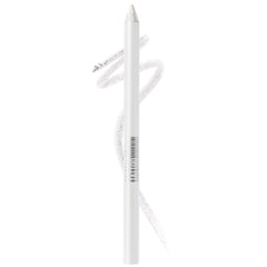 Maybelline TattooStudio polished white pencil close-up for bright-eyed definition.