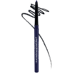 Maybelline Unstoppable Sapphire eyeliner swatch for a vibrant, smudge-resistant blue eye look.