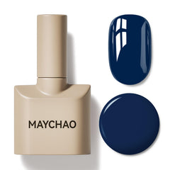 MAYCHAO 15ml blue gel nail polish bottle for at-home manicure.