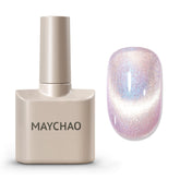 Maychao Aurora Mermaid cat-eye gel polish swatch with holographic shine