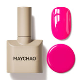 MAYCHAO hot pink gel polish bottle ready for at-home manicures with lasting shine.