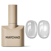 MAYCHAO Silk Silver Cat Eye gel polish bottle front showing magnetic shimmer for dramatic nails.