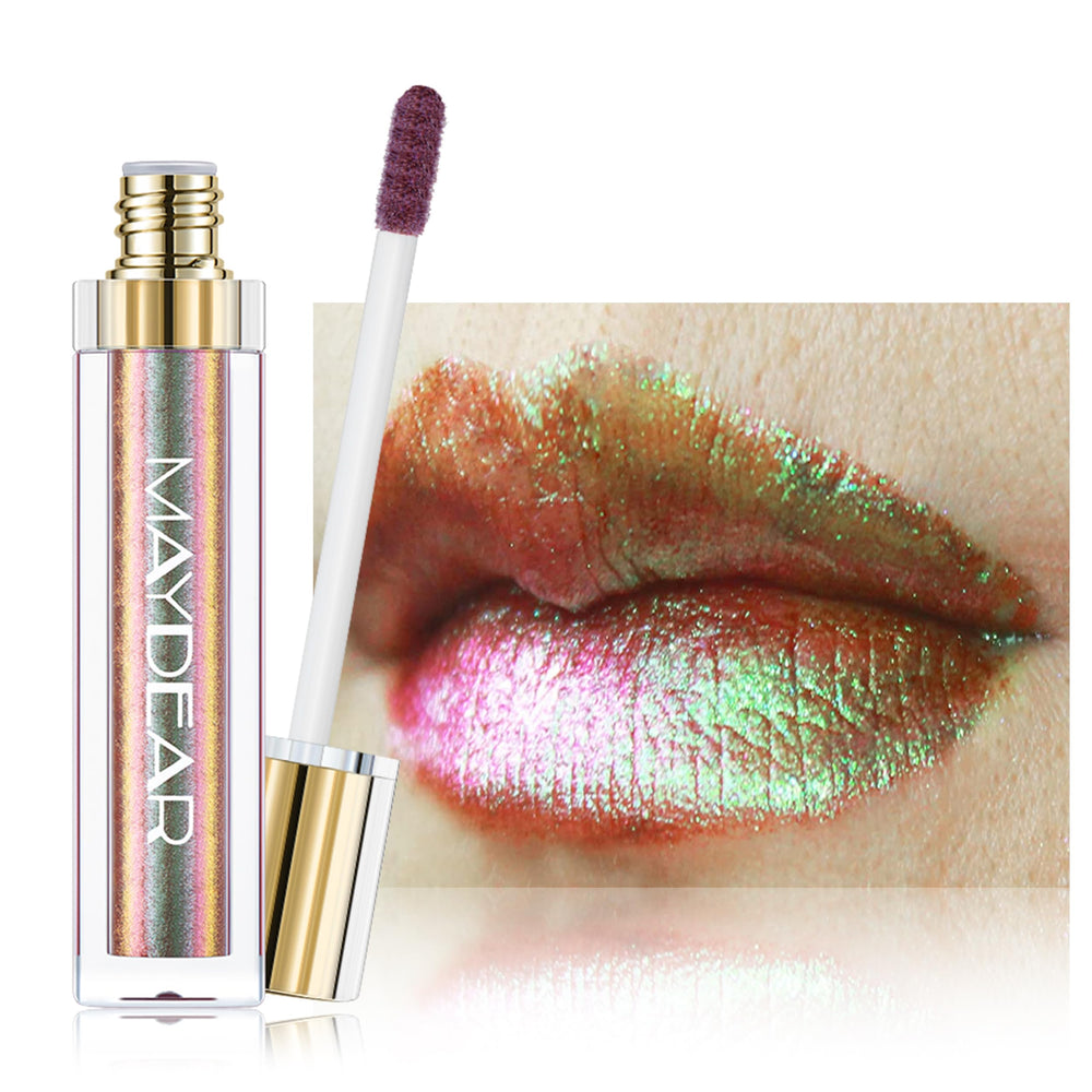 Maydear Chameleon lipstick shows green metallic shine for bold evening looks