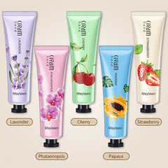 Maylawn cherry scent hand cream provides quick absorption for non-greasy moisturized hands.