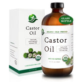 MAYLINK castor oil bottle in brown glass promotes purity and protection
