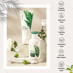 Mayraki Professional Ultra Repairing Weightless Shampoo with Aloe delivers moisture without weighing hair.