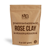 MB Herbals Rose Clay 8 oz jar showing pink kaolin clay for gentle oil control