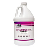 MBS Haircare Color Locking Shampoo bottle closeup shows color-safe cleansing for treated hair