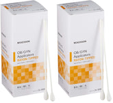 McKesson OB/GYN rayon-tipped applicators, 8-inch length, overview for clinical use.