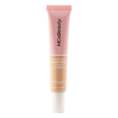 MCoBeauty Sheer Tint Super Glow Serum Bottle Pump shows lightweight coverage for natural glow
