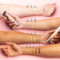 MCoBeauty close-up swatch reveals blendable, lightweight texture.