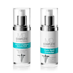 MD Complete Dark Spot Duo corrector bottle enhances brightness as part of daily routine.