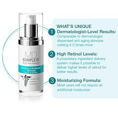 Close-up of MD Complete Wrinkle & Radiance Remedy Plus serum texture for smoother, hydrated complexion.