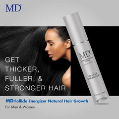 Close-up of applicator tip delivering precise scalp treatment with Follicle Energizer.