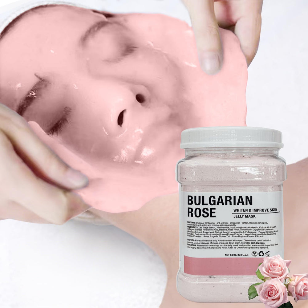 MDCEQP Jelly Mask Rose jar highlights the hydrating formula for radiant skin