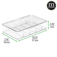 mdesign Ligne Collection hinged-lid box keeps items secure while you view contents.