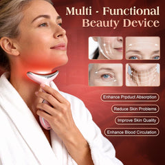 Mdewirt ergonomic curved heads contour to jawline for comfortable massage.