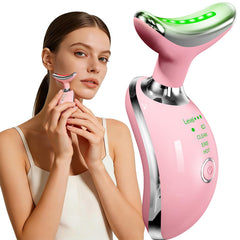 Mdewirt face and neck massager with heat for smoother skin feel during routine.