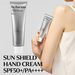 MD'S PICK De Barista Sun Shield Hand Cream texture shows lightweight feel on skin.