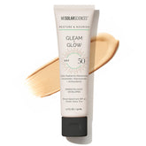 MDSolarSciences Gleam + Glow SPF 50 bottle shown for daily sun protection and hydration