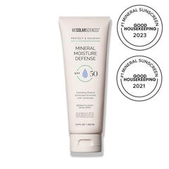 MDSolarSciences Mineral Moisture Defense sunscreen pump close-up for easy glide.