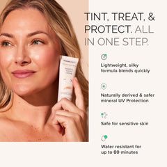 Bottle close-up emphasizing micronized zinc oxide formula for even coverage