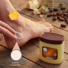 MED PRIDE Cocoa Butter Petroleum Jelly texture closeup showing silky feel and easy spread