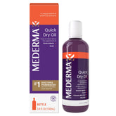 Mederma Quick Dry Oil bottle shows fast-absorbing formula for scars and stretch marks.
