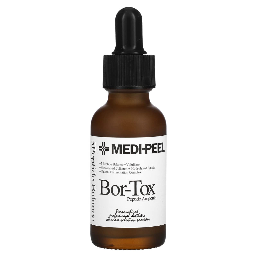 MEDI-PEEL 5Growth Factor Bor-Tox Ampoule bottle with dropper delivers hydration for supple skin.