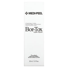 Medi-Peel ampoule dropper close-up shows peptide and collagen blend for skin resilience.