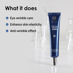 MEDI-PEEL Eye Tox Cream being tapped around the eye area to support elasticity