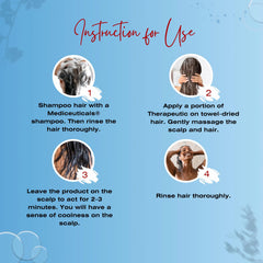 Mediceuticals Therapeutic Conditioner application view demonstrates easy scalp coverage and creamy texture.