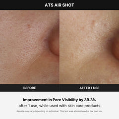 Medicube Age-R ATS Air Shot applied to cheek to show texture smoothing and improved absorption